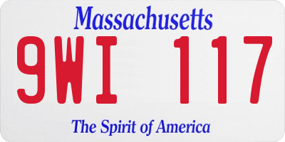 MA license plate 9WI117
