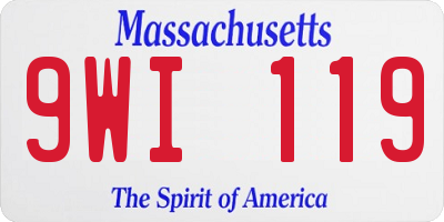 MA license plate 9WI119