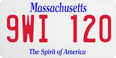 MA license plate 9WI120