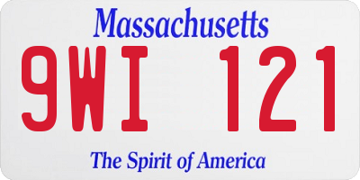 MA license plate 9WI121