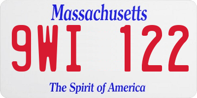 MA license plate 9WI122