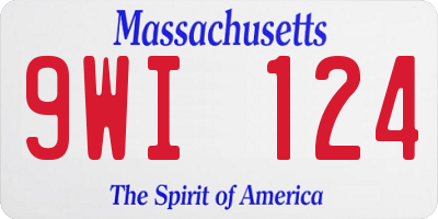 MA license plate 9WI124