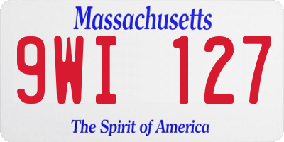 MA license plate 9WI127