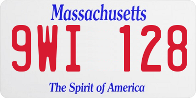 MA license plate 9WI128