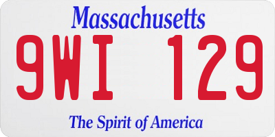 MA license plate 9WI129