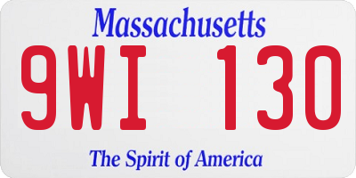 MA license plate 9WI130