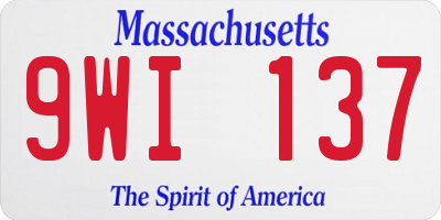 MA license plate 9WI137