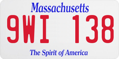MA license plate 9WI138