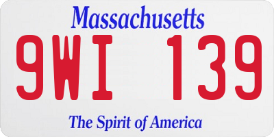 MA license plate 9WI139