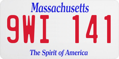 MA license plate 9WI141