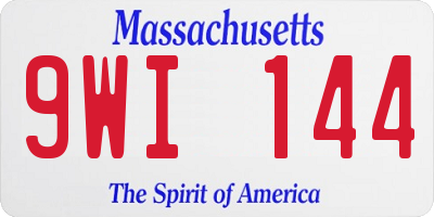 MA license plate 9WI144