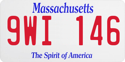 MA license plate 9WI146