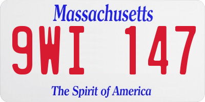MA license plate 9WI147