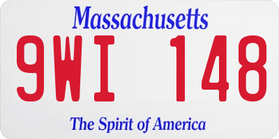 MA license plate 9WI148