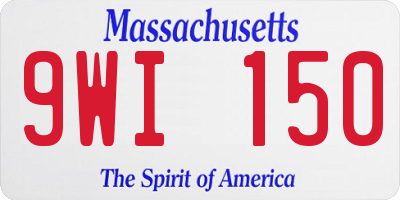 MA license plate 9WI150