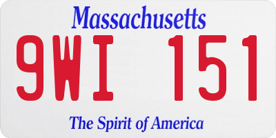 MA license plate 9WI151