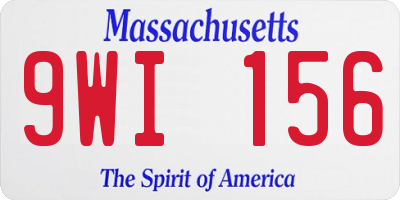 MA license plate 9WI156