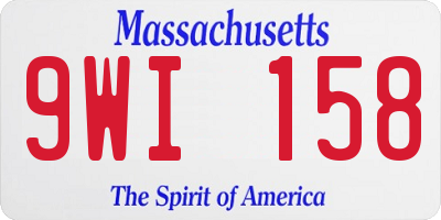 MA license plate 9WI158