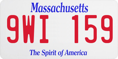 MA license plate 9WI159