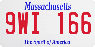 MA license plate 9WI166