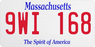 MA license plate 9WI168