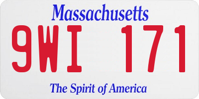 MA license plate 9WI171