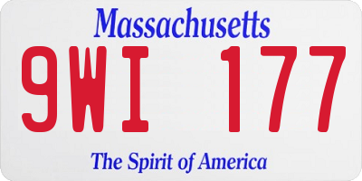 MA license plate 9WI177