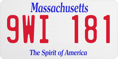 MA license plate 9WI181