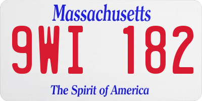 MA license plate 9WI182
