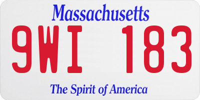 MA license plate 9WI183