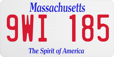 MA license plate 9WI185