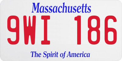 MA license plate 9WI186