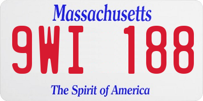 MA license plate 9WI188