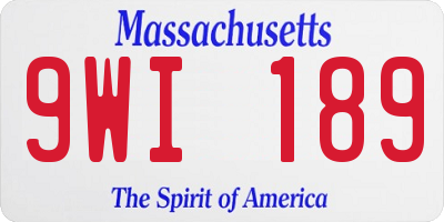 MA license plate 9WI189
