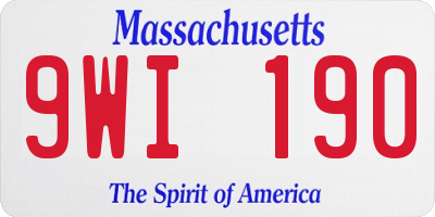 MA license plate 9WI190