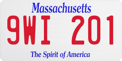 MA license plate 9WI201