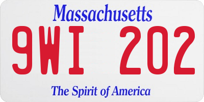 MA license plate 9WI202