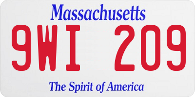MA license plate 9WI209