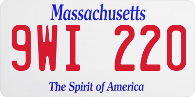 MA license plate 9WI220