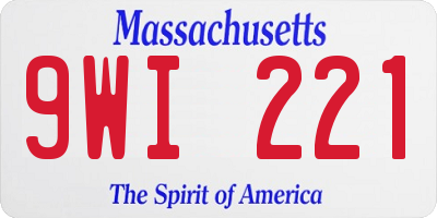 MA license plate 9WI221