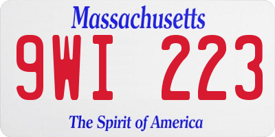 MA license plate 9WI223