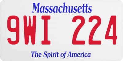 MA license plate 9WI224