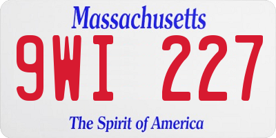 MA license plate 9WI227