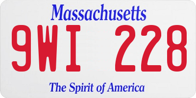 MA license plate 9WI228