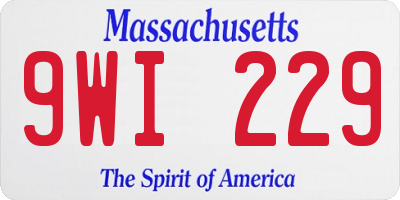 MA license plate 9WI229