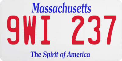 MA license plate 9WI237