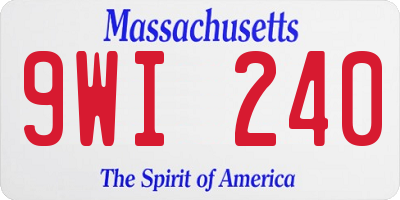 MA license plate 9WI240