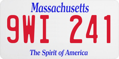 MA license plate 9WI241