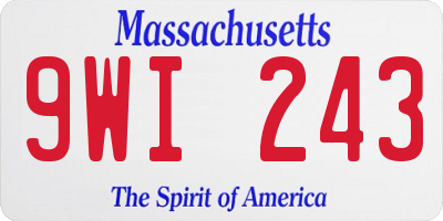 MA license plate 9WI243