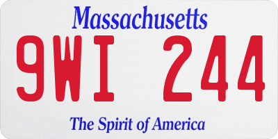 MA license plate 9WI244